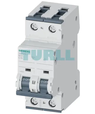 Siemens 5SY4213-7 Miniature Circuit Breaker 2-Pole, 13A, Type C, 10kA, 400V