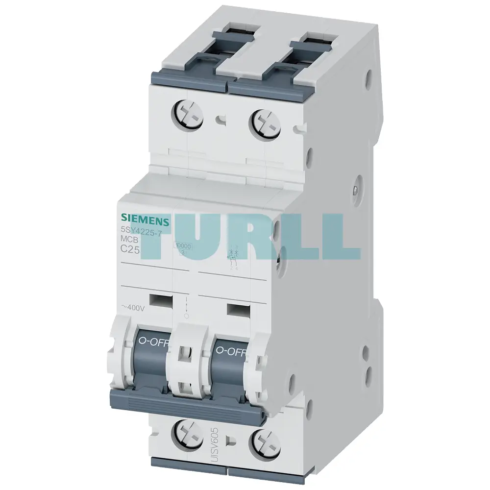 Siemens 5SY4225-7 Miniature Circuit Breaker 2-Pole, 25A, Type C, 10kA, 400V