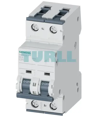 Siemens 5SY4225-7 Miniature Circuit Breaker 2-Pole, 25A, Type C, 10kA, 400V