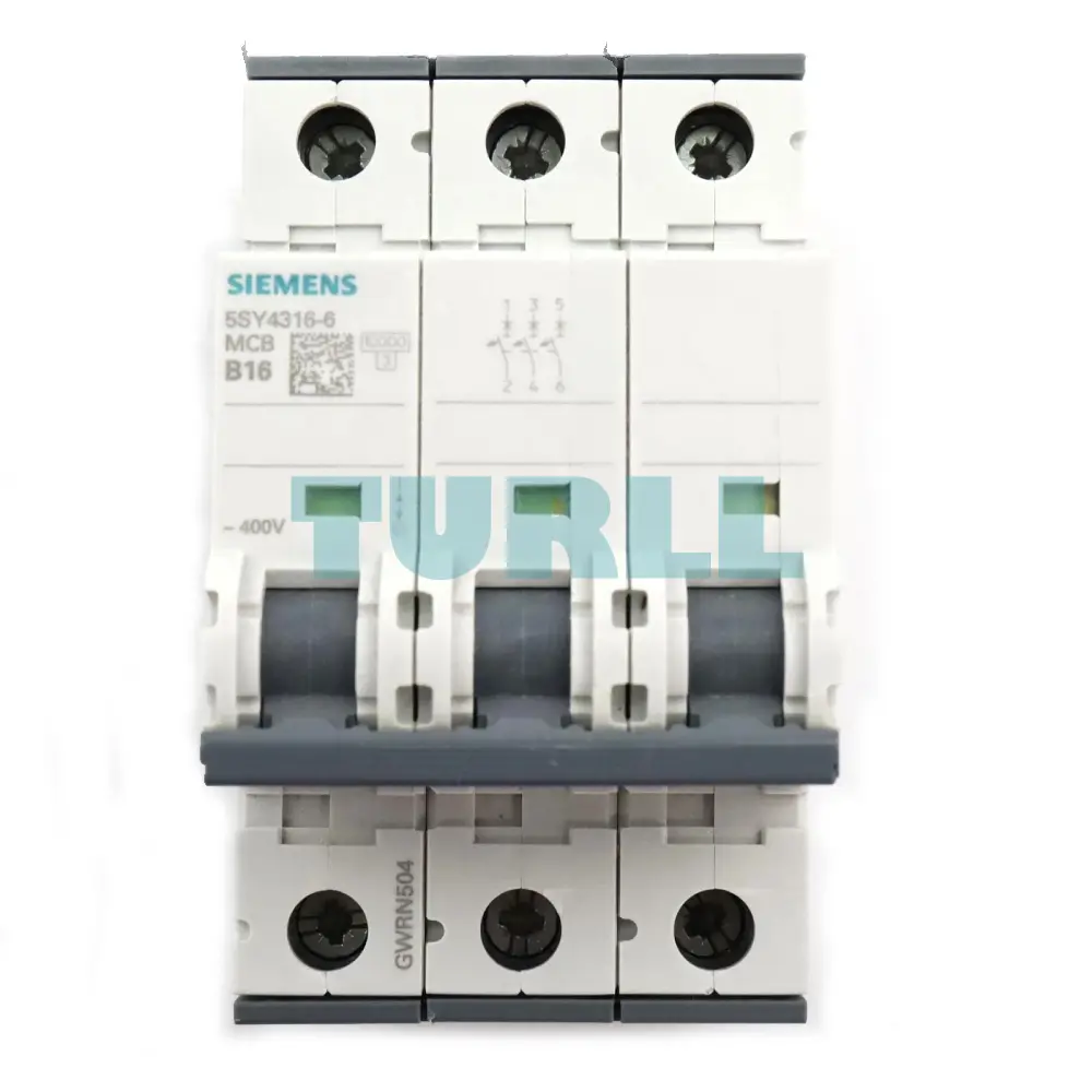 Siemens 5SY4316-6 Miniature Circuit Breaker 3-Pole, 16A, B-Type, 400V, 10kA Original Brand New 1 Siemens 5SY4316-6 Miniature Circuit Breaker 3-Pole, 16A, B-Type, 400V, 10kA