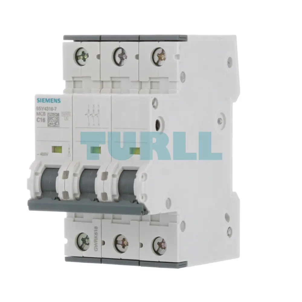 Siemens 5SY4316-7 Miniature Circuit Breaker, 3-Pole, 16A, 400V, 10kA, Type C