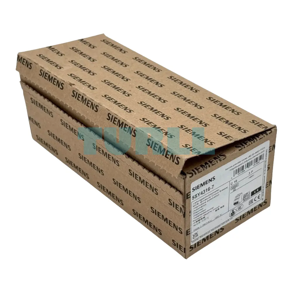 Siemens 5SY4316-7 Miniature Circuit Breaker, 3-Pole, 16A, 400V, 10kA, Type C