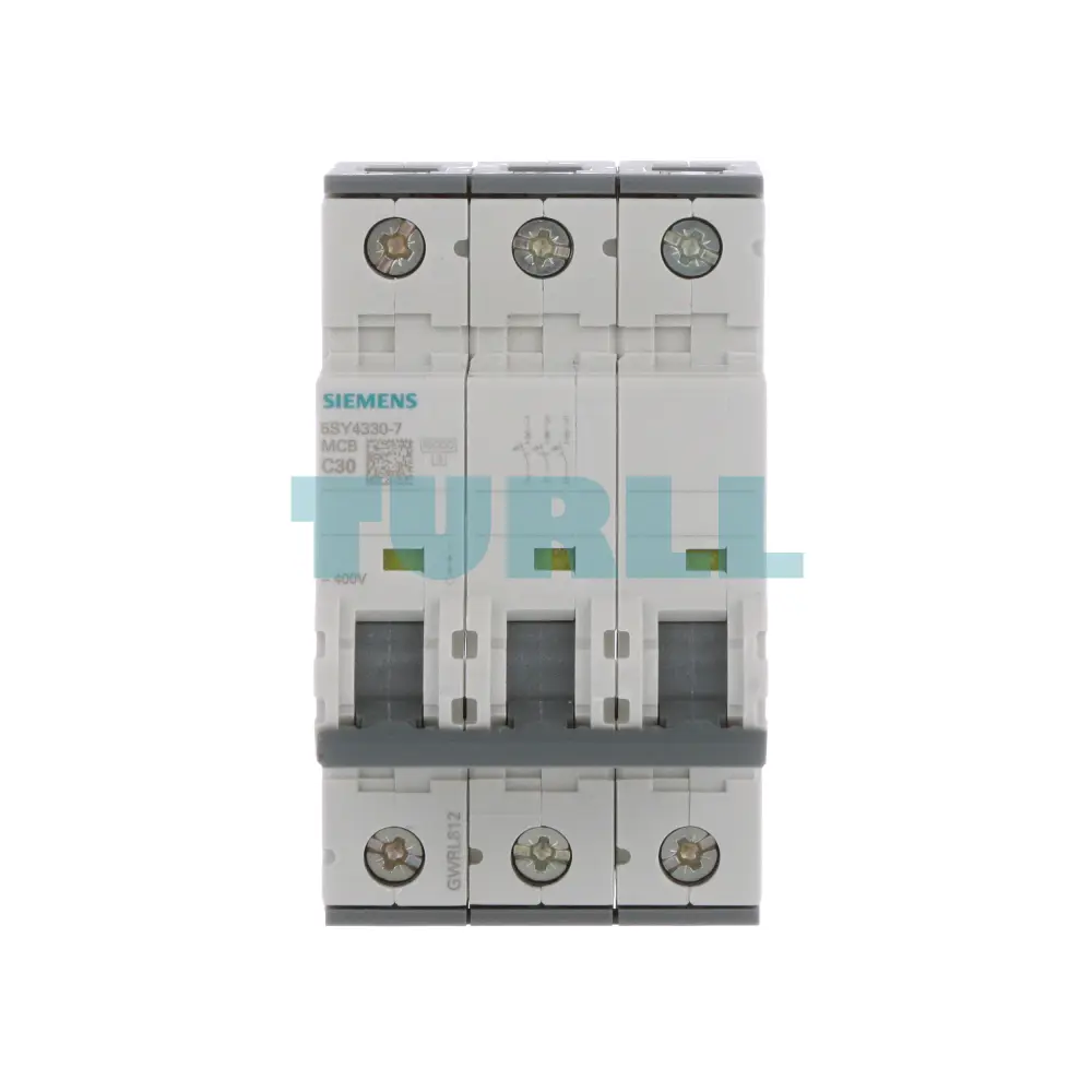 Siemens 5SY4330-7 Miniature Circuit Breaker 3-Pole, 30A, 400V, 10kA, Type C