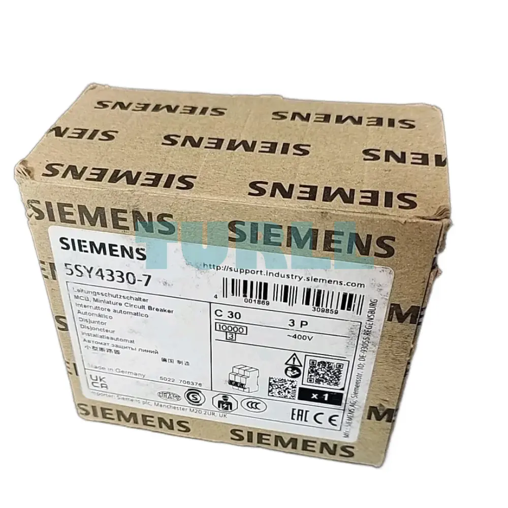 Siemens 5SY4330-7 Miniature Circuit Breaker 3-Pole, 30A, 400V, 10kA, Type C