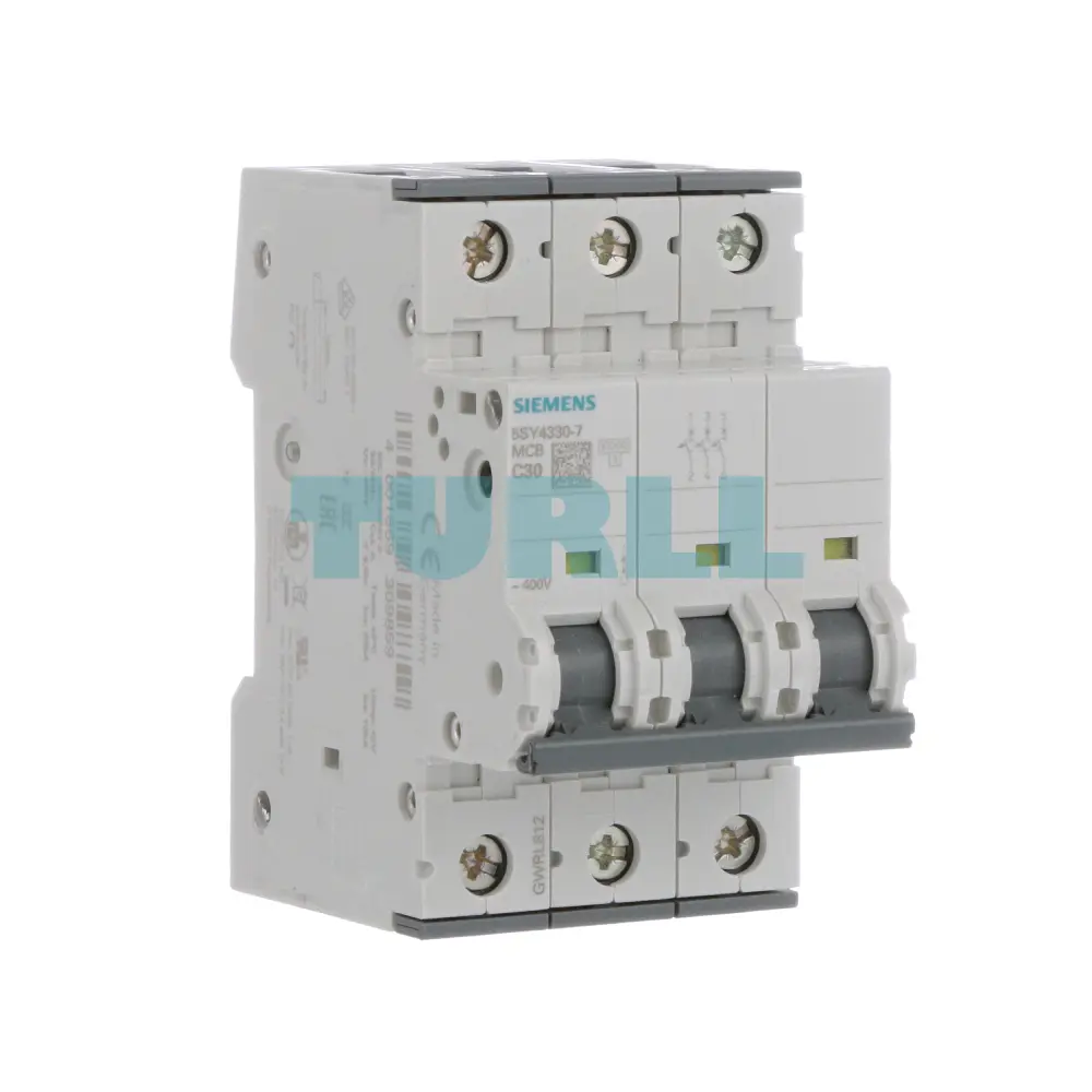 Siemens 5SY4330-7 Miniature Circuit Breaker 3-Pole, 30A, 400V, 10kA, Type C