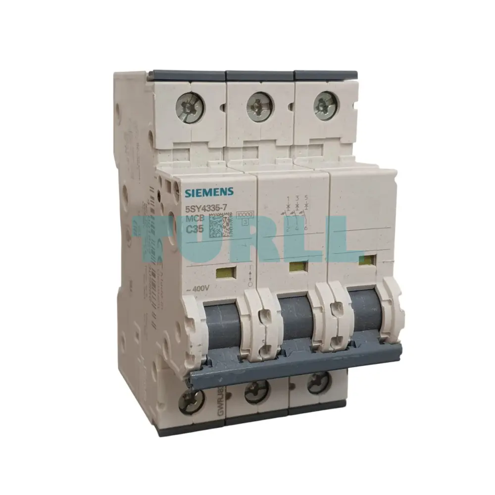 Siemens 5SY4335-7 Miniature Circuit Breaker 3-Pole, 35A, C-Curve, 10kA, 400V