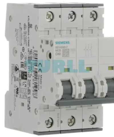 Siemens 5SY4340-7 Miniature Circuit Breaker 3-Pole, 40A, C-Typ,e 400V, 10kA