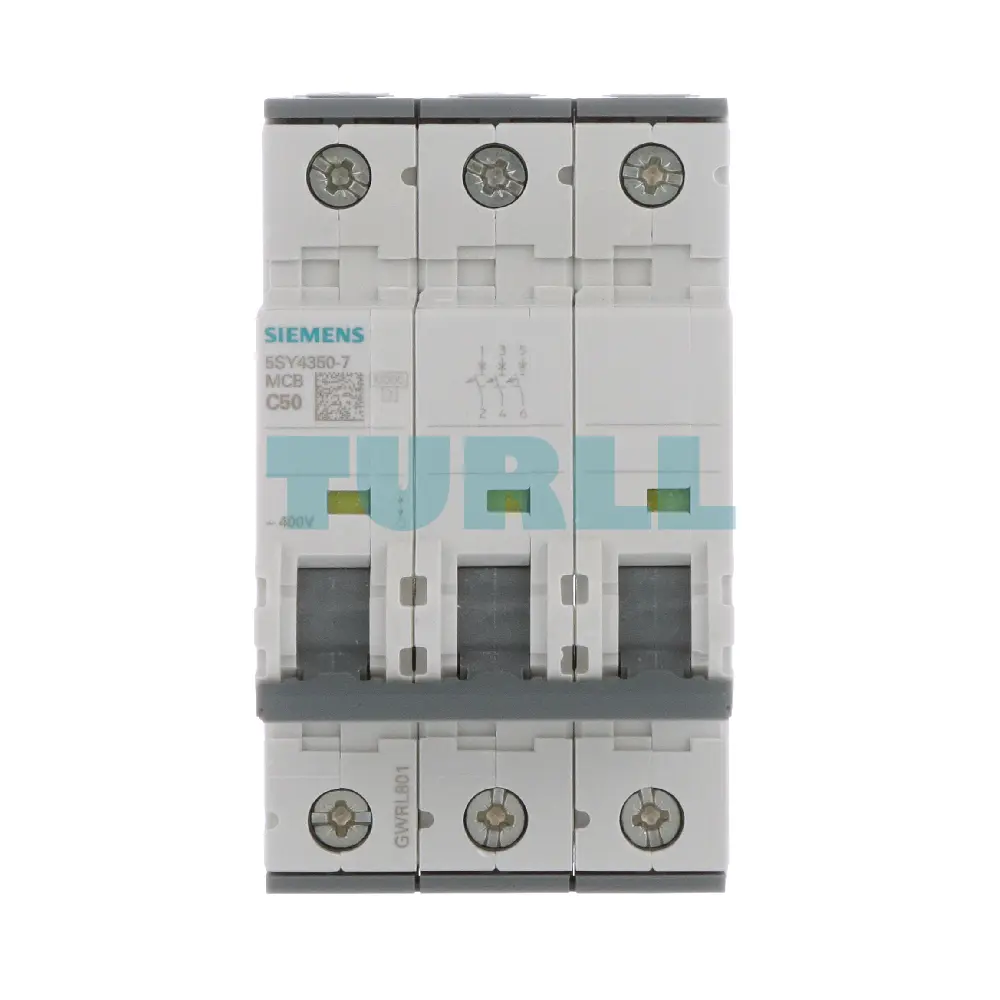 Siemens 5SY4350-7 Miniature Circuit Breaker 3-Pole, C-Curve, 50A, 10kA, 400V