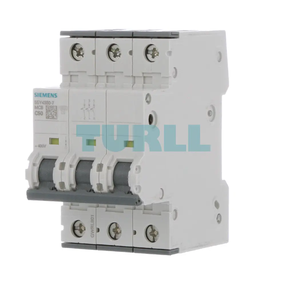 Siemens 5SY4350-7 Miniature Circuit Breaker 3-Pole, C-Curve, 50A, 10kA, 400V