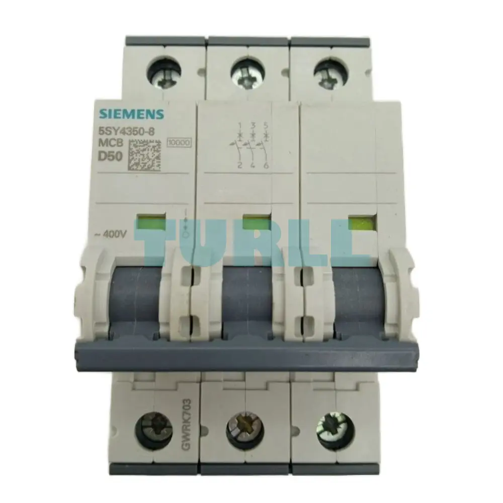 Siemens 5SY4350-8 Miniature Circuit Breaker 3-Pole, 50A, D-Curve, 10kA, 400V
