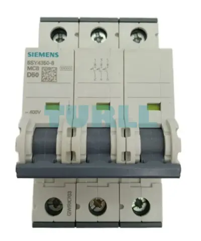 Siemens 5SY4350-8 Miniature Circuit Breaker 3-Pole, 50A, D-Curve, 10kA, 400V
