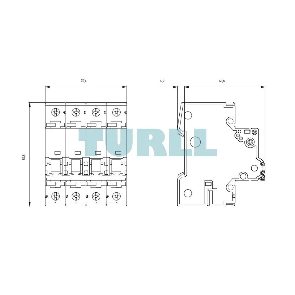 Siemens 5SY4616-8 Miniature Circuit Breaker 400V, 10kA, 3+N-Pole, 16A, D Type (70mm)