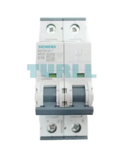 Siemens 5SY5210-7 Universal Circuit Breaker 2-Pole, 10A, C-Characteristic, 440V DC / 400V AC, 10kA