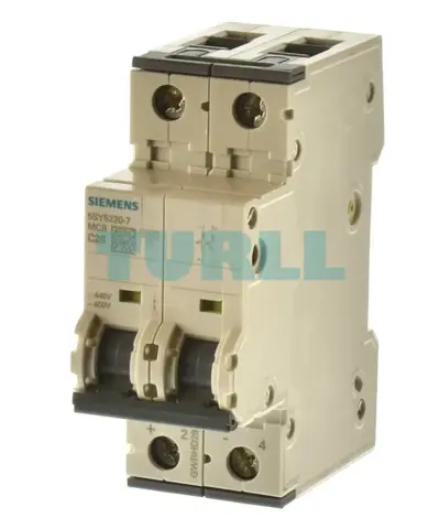 Siemens 5SY5220-7 Circuit Breaker 2 Pole, 20A, Type C, 10kA, 400V AC / 440V DC Universal Current