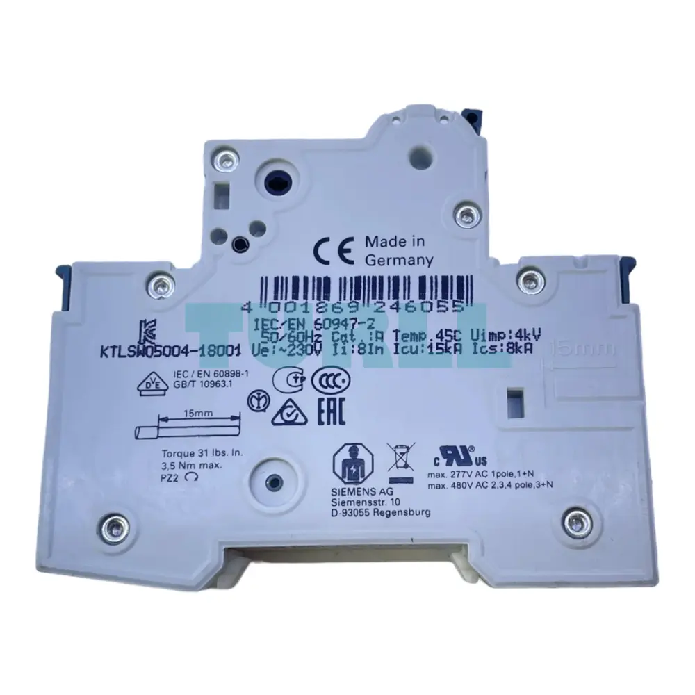 Siemens 5SY6110-7 Miniature Circuit Breaker 1-Pole, C-Curve, 10A, 6kA, MCB 230/400V