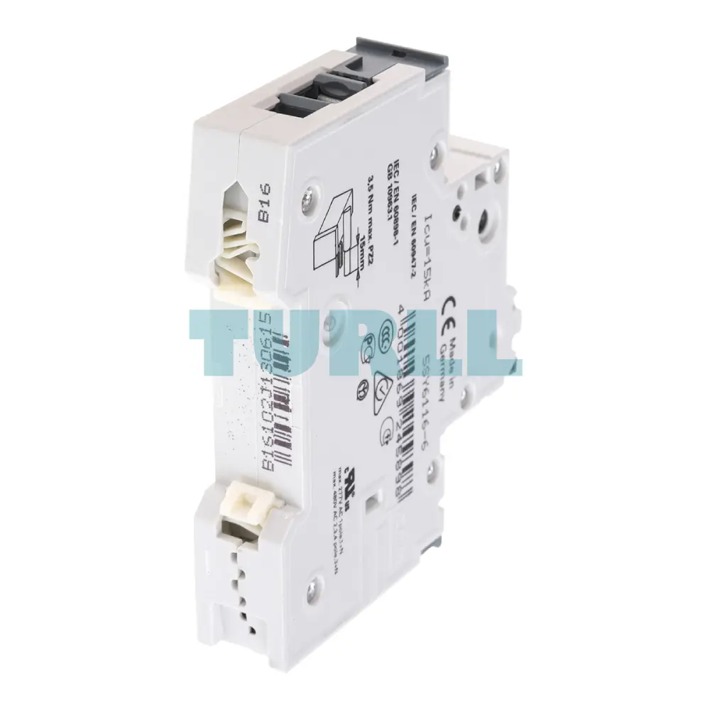 Siemens 5SY6116-6 Miniature Circuit Breaker 230/400V 6kA, 1-Pole, B Curve, 16A