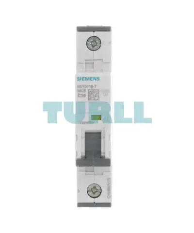 Siemens 5SY6116-7 Miniature Circuit Breaker 1-Pole, C-Curve, 16A, 6kA, 230/400V
