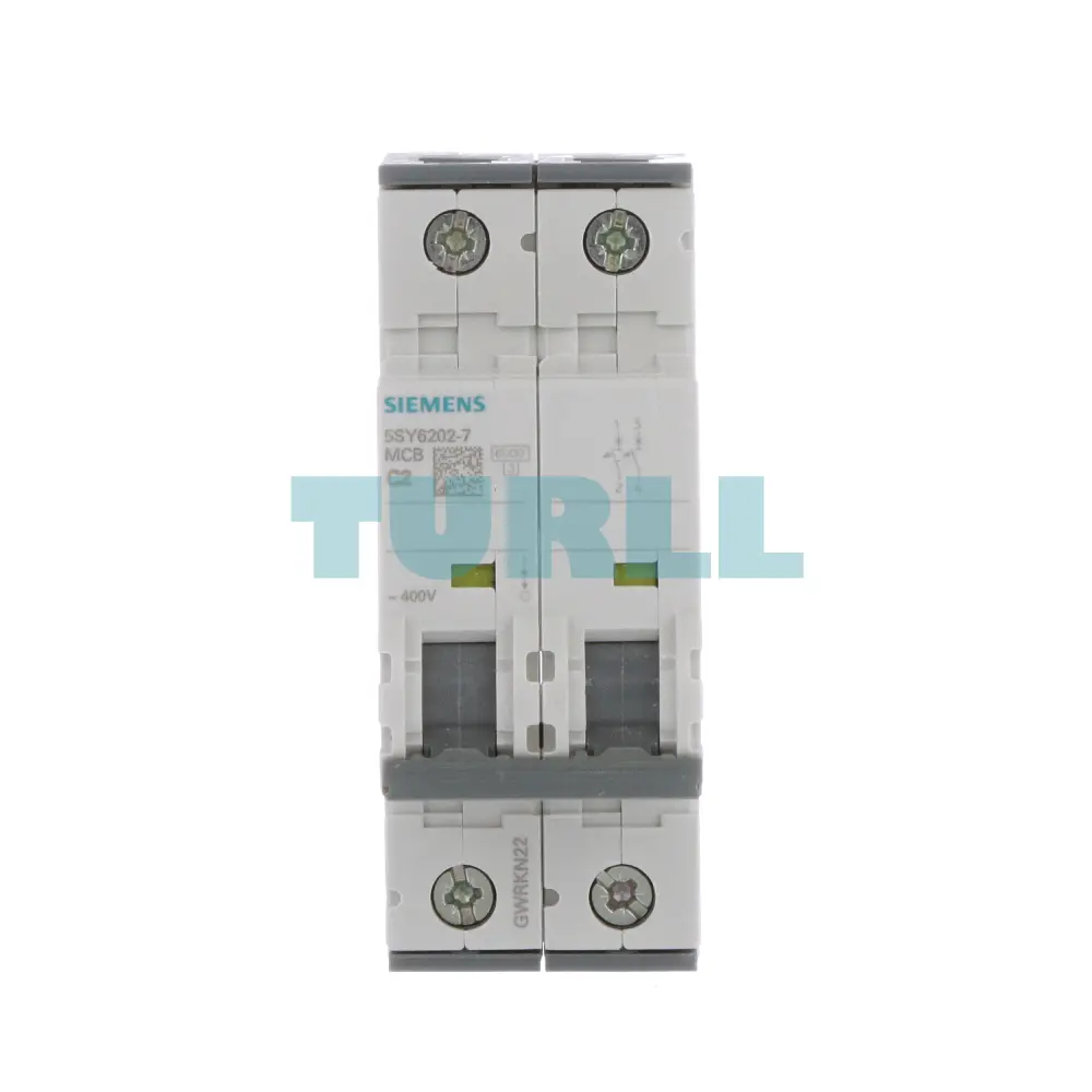 Siemens 5SY6202-7 Miniature Circuit Breaker 2-Pole, 2A, C-Type, 400V, 6kA