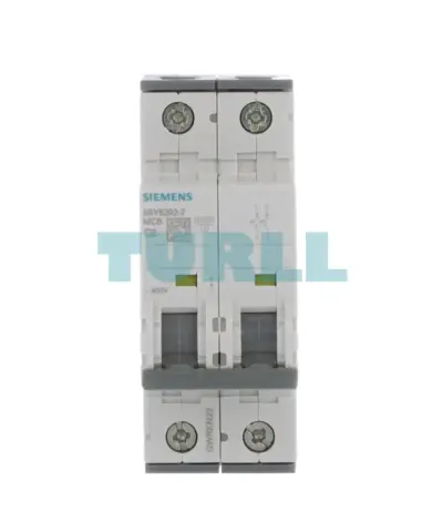 Siemens 5SY6202-7 Miniature Circuit Breaker 2-Pole, 2A, C-Type, 400V, 6kA