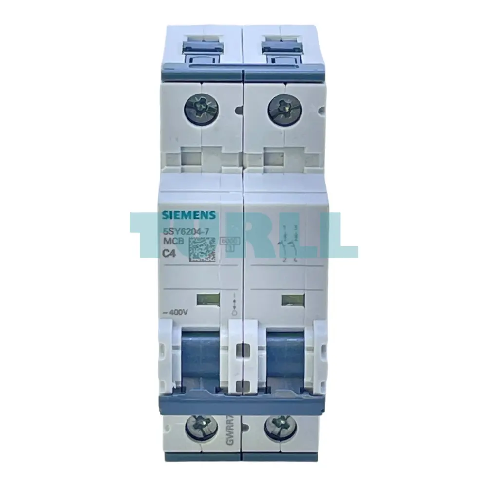 Siemens 5SY6204-7 Miniature Circuit Breaker 2-Pole, 4A, 400V, C-Type, 6kA