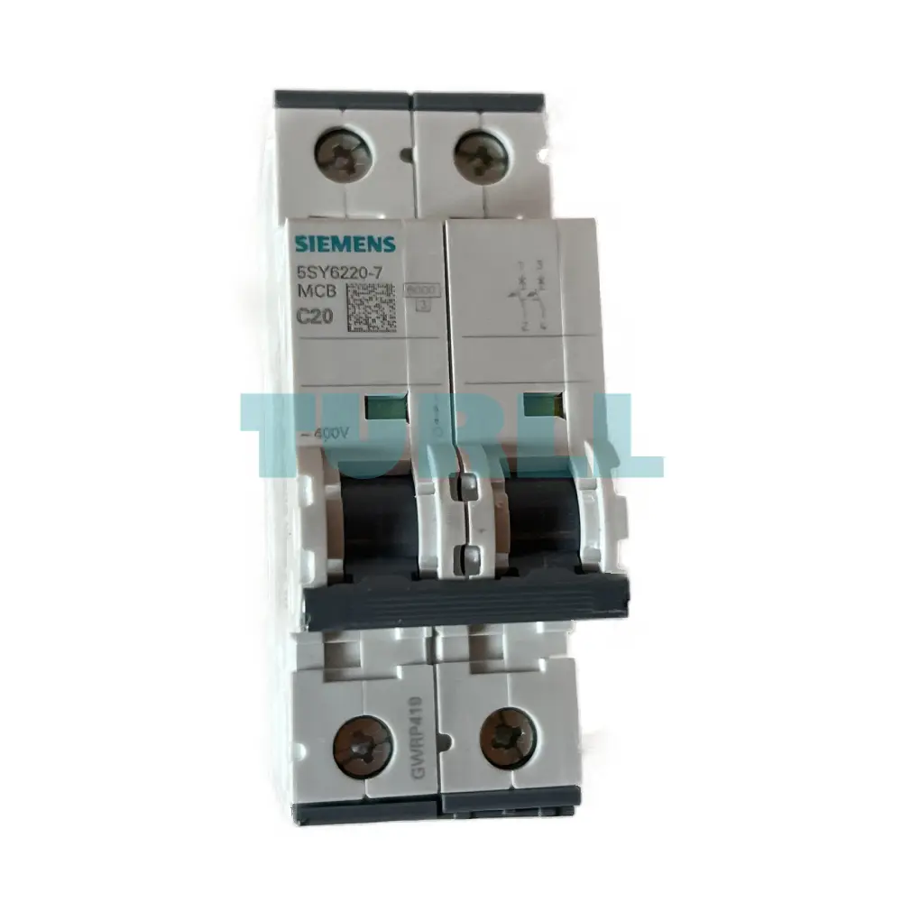 Siemens 5SY6220-7 Miniature Circuit Breaker 2-Pole, 20A, Type C, 6kA