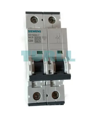Siemens 5SY6220-7 Miniature Circuit Breaker 2-Pole, 20A, Type C, 6kA