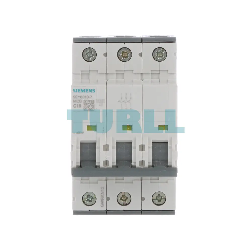 Siemens 5SY6310-7 Miniature Circuit Breaker 3-Pole, 10A, 400V, 6kA, C-Characteristic