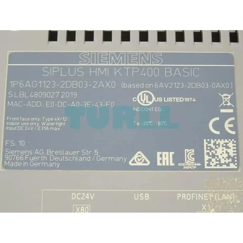 6AG1123-2DB03-2AX0 SIEMENS SIPLUS HMI KTP400 Basic Color Original Brand New 2 6AG1123-2DB03-2AX0 SIEMENS SIPLUS HMI KTP400 Basic Color