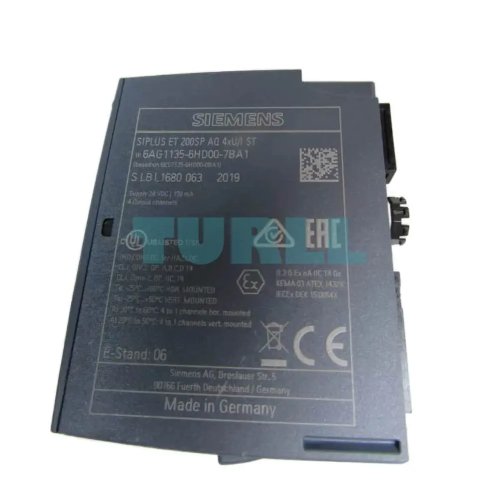 6AG1135-6HD00-7BA1 Siemens SIPLUS ET 200SP AQ 4xU/I Standard Original Brand New 3 6AG1135-6HD00-7BA1 Siemens SIPLUS ET 200SP AQ 4xU/I Standard