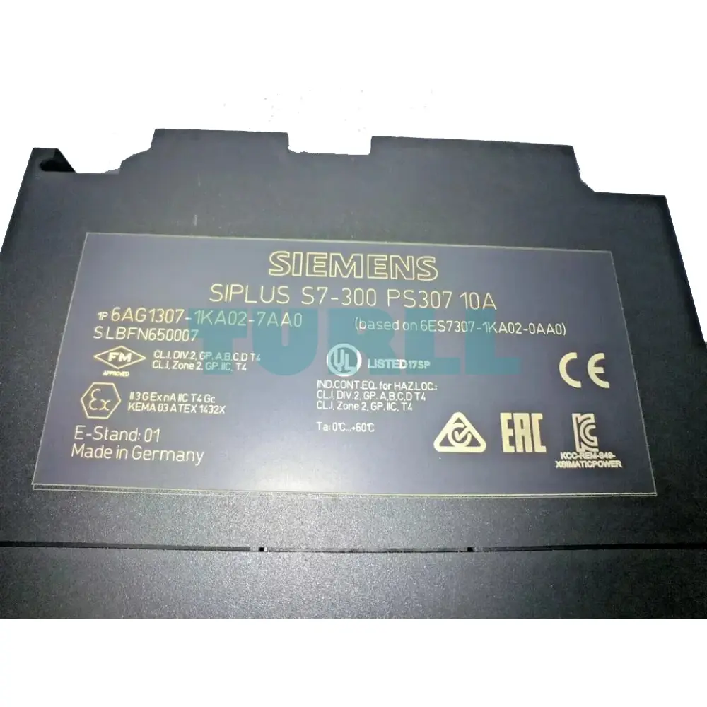6AG1307-1KA02-7AA0 SIEMENS SIPLUS S7-300 PS 307 Original Brand New 4 6AG1307-1KA02-7AA0 SIEMENS SIPLUS S7-300 PS 307