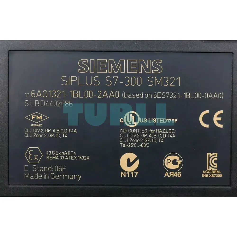 6AG1321-1BL00-2AA0 Siemens SIPLUS S7-300 SM 321 Original Brand New 5 6AG1321-1BL00-2AA0 Siemens SIPLUS S7-300 SM 321