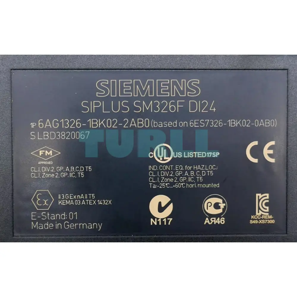 6AG1326-1BK02-2AB0 Siemens SIPLUS S7-300 SM 326F DI24 Original Brand New 6 6AG1326-1BK02-2AB0 Siemens SIPLUS S7-300 SM 326F DI24