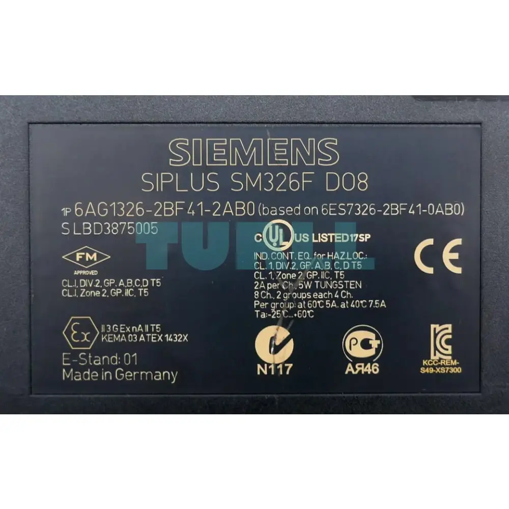 6AG1326-2BF41-2AB0 Siemens SIPLUS S7-300 SM 326F DQ8 Original Brand New 1 6AG1326-2BF41-2AB0 Siemens SIPLUS S7-300 SM 326F DQ8