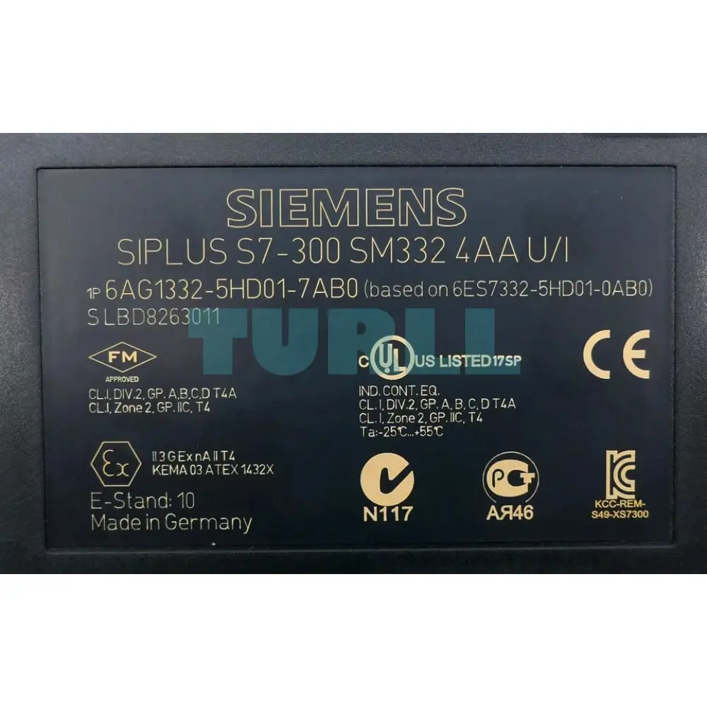 6AG1332-5HD01-7AB0 Siemens SIPLUS S7-300 SM 332 4AQ Original Brand New 6 6AG1332-5HD01-7AB0 Siemens SIPLUS S7-300 SM 332 4AQ