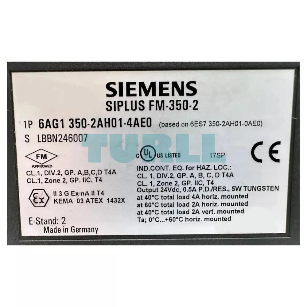 6AG1350-2AH01-4AE0 Siemens SIPLUS S7-300 FM350-2 Original Brand New 2 6AG1350-2AH01-4AE0 Siemens SIPLUS S7-300 FM350-2