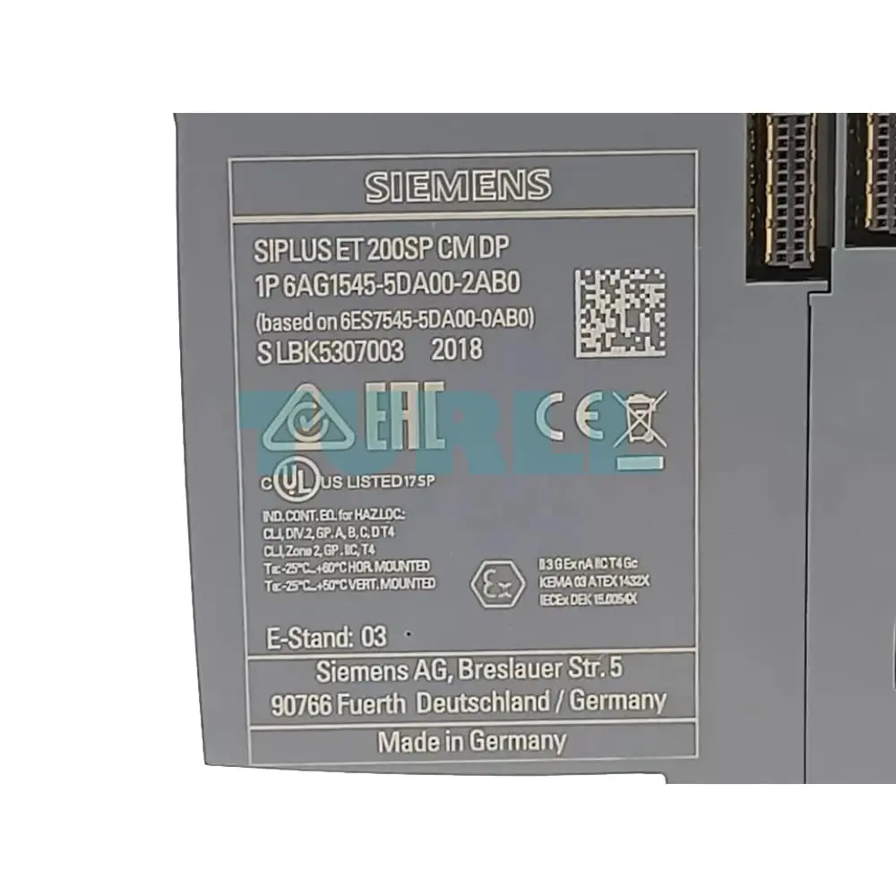 6AG1545-5DA00-2AB0 Siemens SIPLUS ET 200SP CM DP Original Brand New 6 6AG1545-5DA00-2AB0 Siemens SIPLUS ET 200SP CM DP