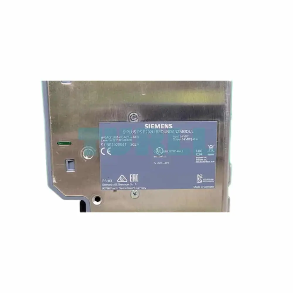 6AG1961-3BA21-7AX0 SIEMENS SIPLUS PS E202U Redundancy Module Original Brand New 3 6AG1961-3BA21-7AX0 SIEMENS SIPLUS PS E202U Redundancy Module