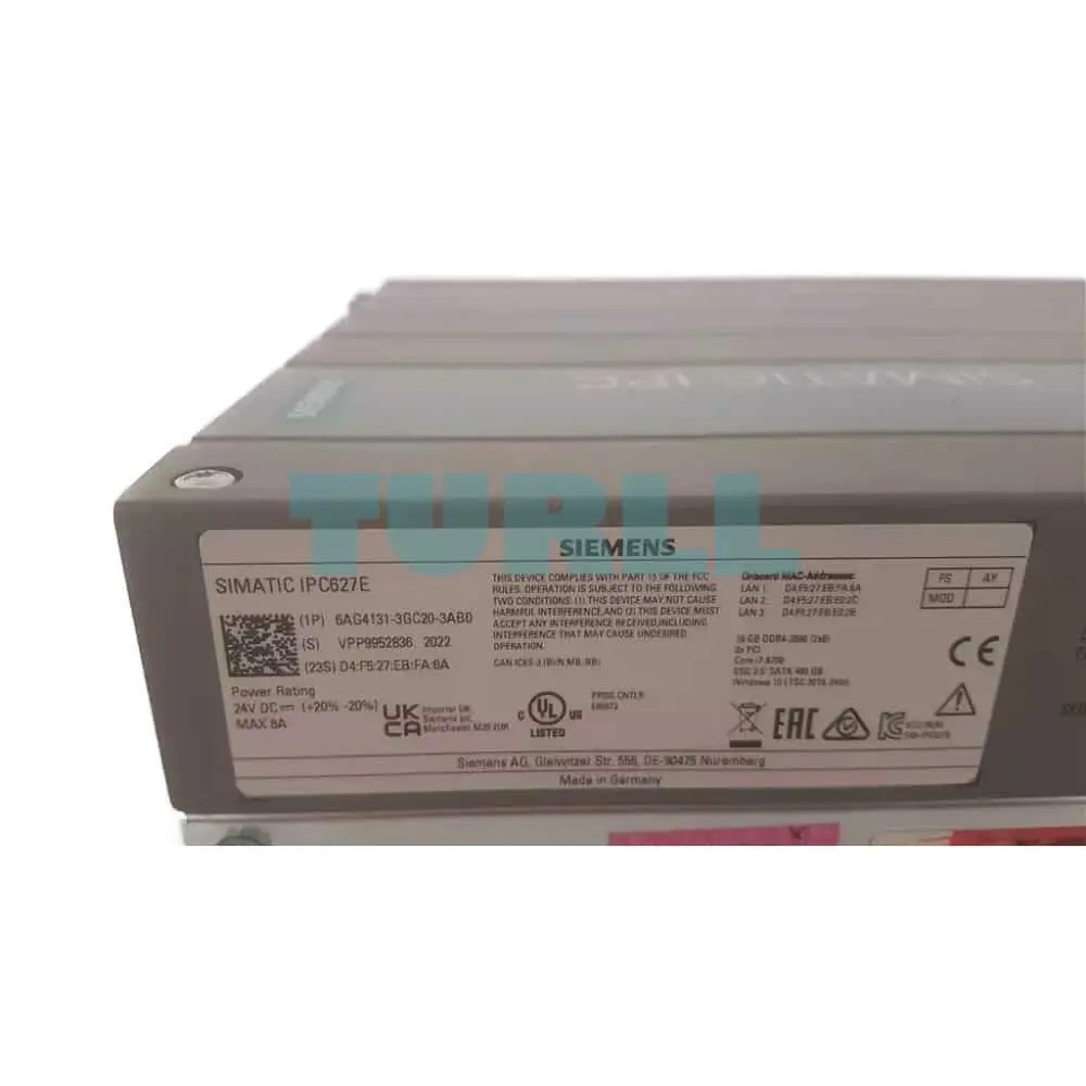 6AG4131-3GC20-3AB0 Siemens SIMATIC IPC627E Box PC Original Brand New 4 6AG4131-3GC20-3AB0 Siemens SIMATIC IPC627E Box PC