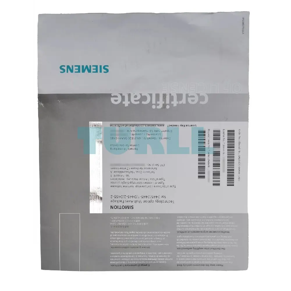 6AU1820-0AA44-0AB0 Siemens SIMOTION Technology Option Multiaxes Original Brand New 3 6AU1820-0AA44-0AB0 Siemens SIMOTION Technology Option Multiaxes