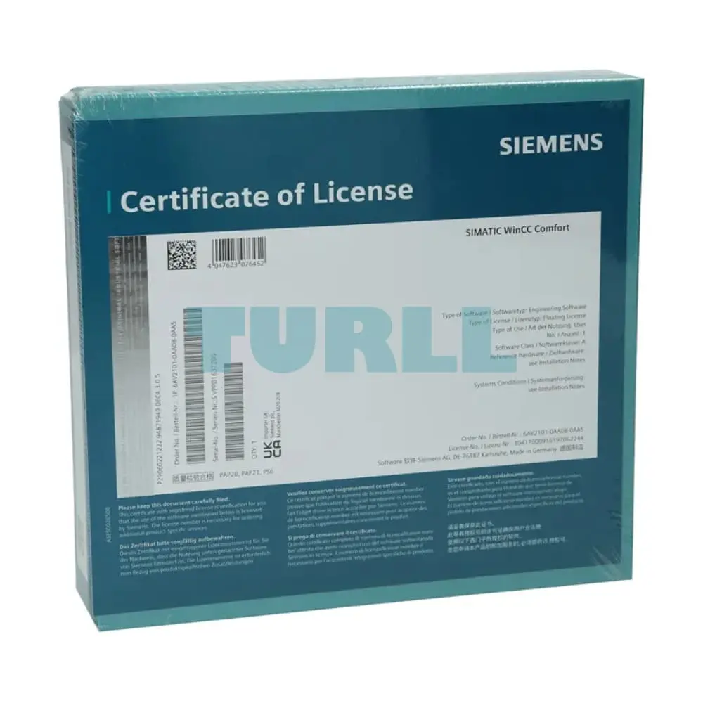 6AV2101-0AA02-3AA5 Siemens SIMATIC WinCC Comfort V19 Original Brand New 3 6AV2101-0AA02-3AA5 Siemens SIMATIC WinCC Comfort V19