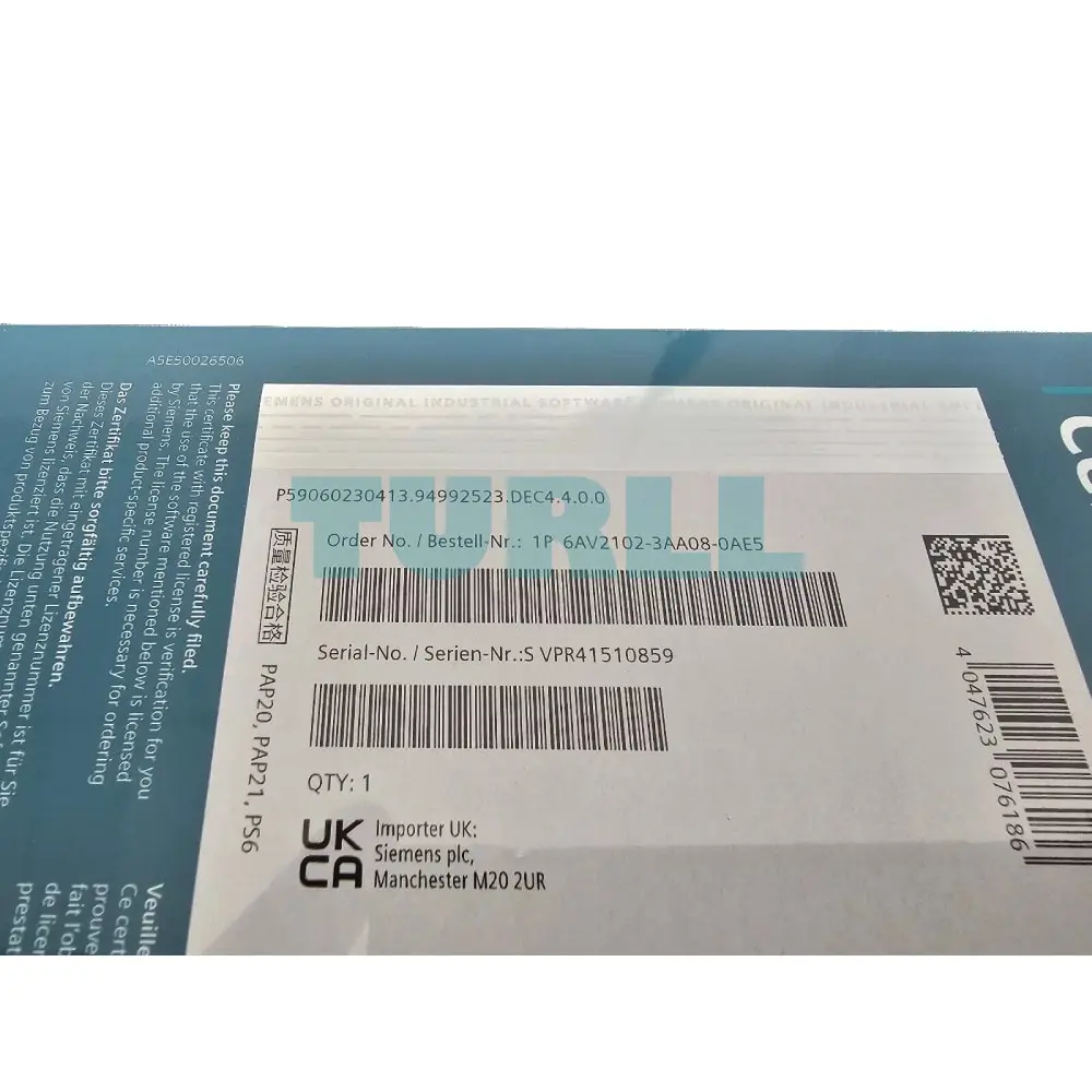 6AV2102-3AA08-0AE5 Siemens SIMATIC WinCC Advanced V18 Original Brand New 4 6AV2102-3AA08-0AE5 Siemens SIMATIC WinCC Advanced V18