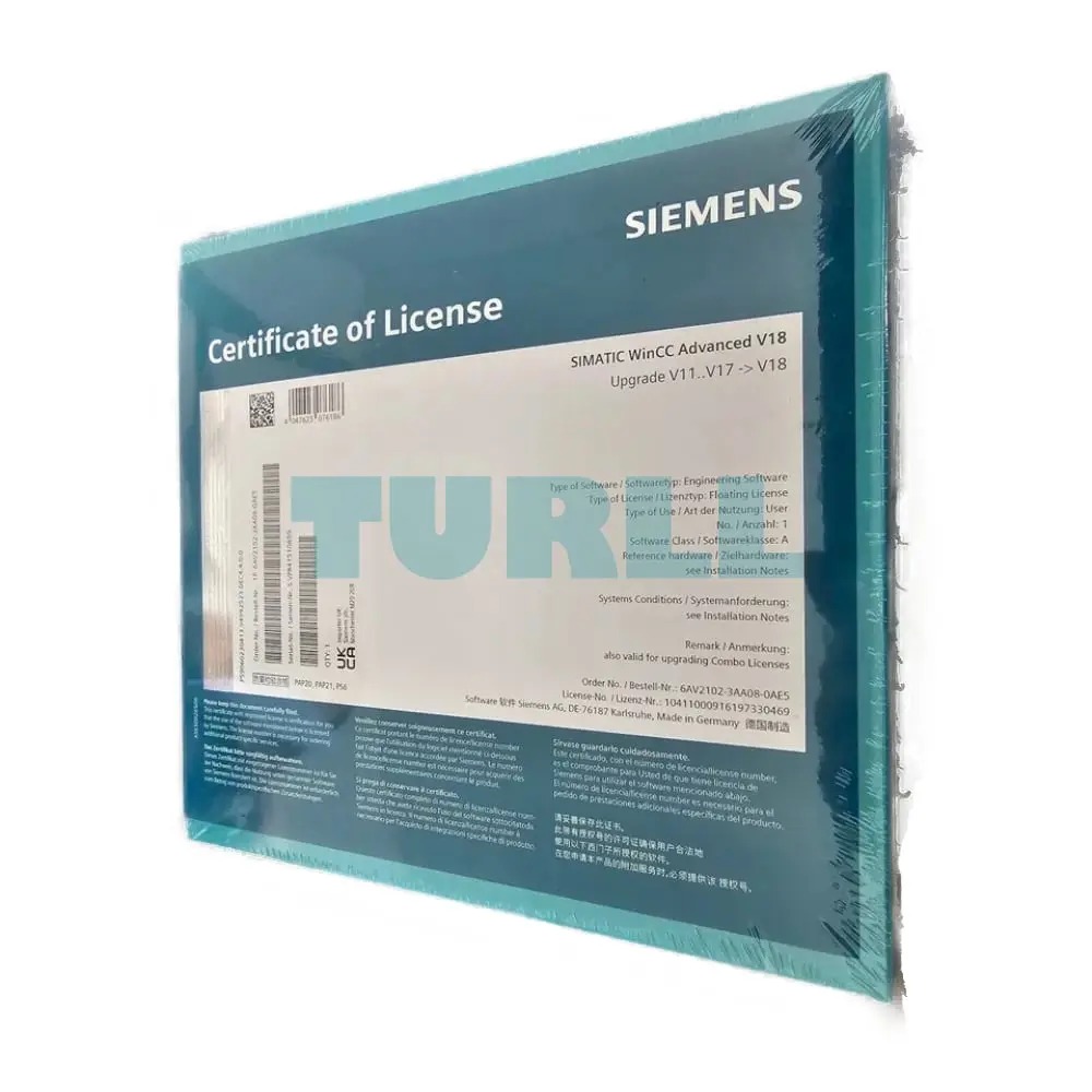 6AV2102-3AA08-0AE5 Siemens SIMATIC WinCC Advanced V18 Original Brand New 1 6AV2102-3AA08-0AE5 Siemens SIMATIC WinCC Advanced V18