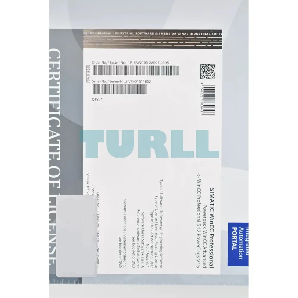6AV2103-2AD00-0BD5 Siemens SIMATIC WinCC Professional Original Brand New 2 6AV2103-2AD00-0BD5 Siemens SIMATIC WinCC Professional