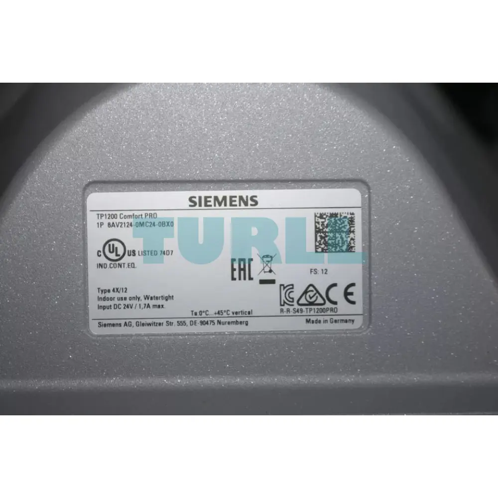 6AV2124-0MC24-0BX0 Siemens SIMATIC HMI TP1200 Comfort Pro Original Brand New 2 6AV2124-0MC24-0BX0