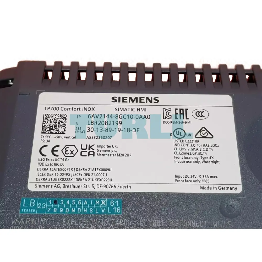 6AV2144-8GC10-0AA0 Siemens SIMATIC HMI TP700 Comfort INOX Original Brand New 2 6AV2144-8GC10-0AA0 Siemens SIMATIC HMI TP700 Comfort INOX