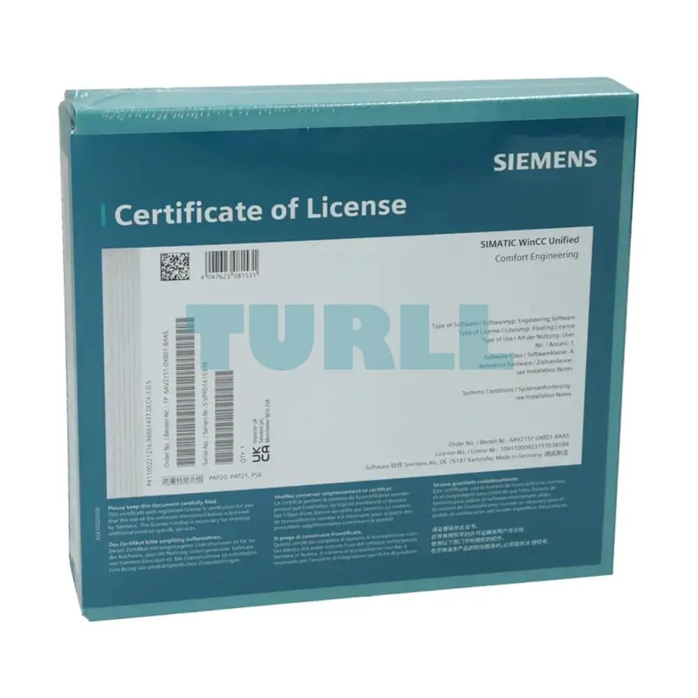 6AV2153-2FB02-3AA5 Siemens SIMATIC WinCC Unified V19 Original Brand New 4 6AV2153-2FB02-3AA5 Siemens SIMATIC WinCC Unified V19