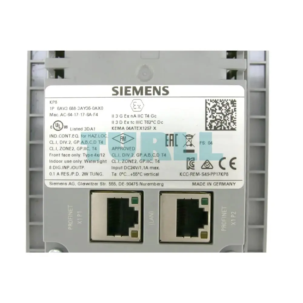 6AV3688-3AY36-0AX0 Siemens SIMATIC HMI KP8 PN Key Panel Original Brand New 2 6AV3688-3AY36-0AX0 Siemens SIMATIC HMI KP8 PN Key Panel