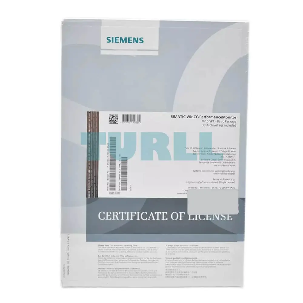 6AV6372-2DG07-5AA0 Siemens WinCC/Performance Monitor Basic P Original Brand New 1 6AV6372-2DG07-5AA0 Siemens WinCC/Performance Monitor Basic P