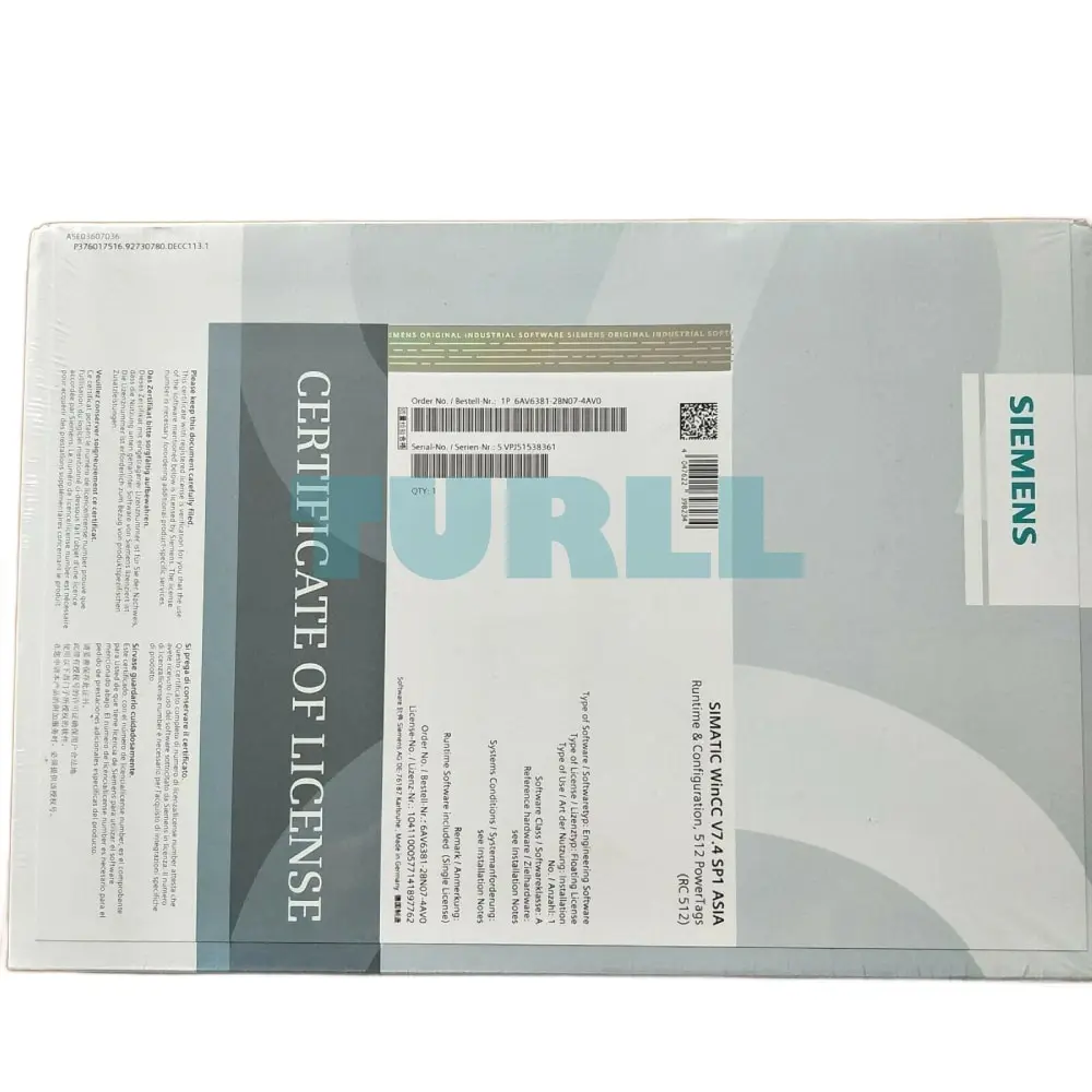 6AV6381-2BN07-4AV0 Siemens WinCC System Software V7.4 SP1 Original Brand New 4 6AV6381-2BN07-4AV0 Siemens WinCC System Software V7.4 SP1