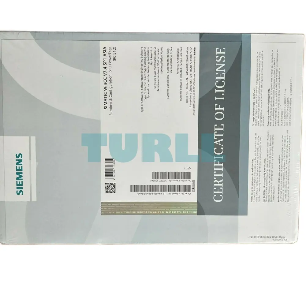 6AV6381-2BN07-4AV0 Siemens WinCC System Software V7.4 SP1 Original Brand New 3 6AV6381-2BN07-4AV0 Siemens WinCC System Software V7.4 SP1